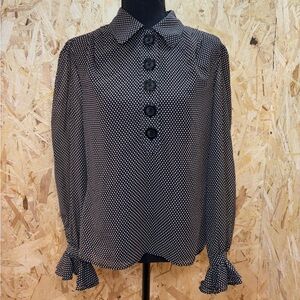 Elegant Black Polka Dot Blouse